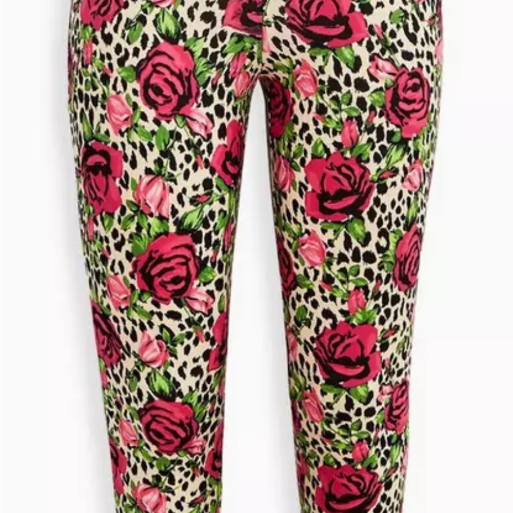 Floral Leopard Print Women's Pants
